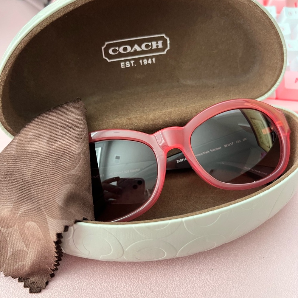 Coach pink and tortoise sunglasses